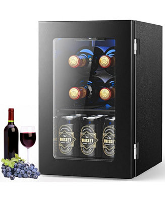 24 Cans Mini Fridge Cooler, Beverage Refrigerator Countertop Drink Cooler for Soda, Canned Beer, ... | Macy's