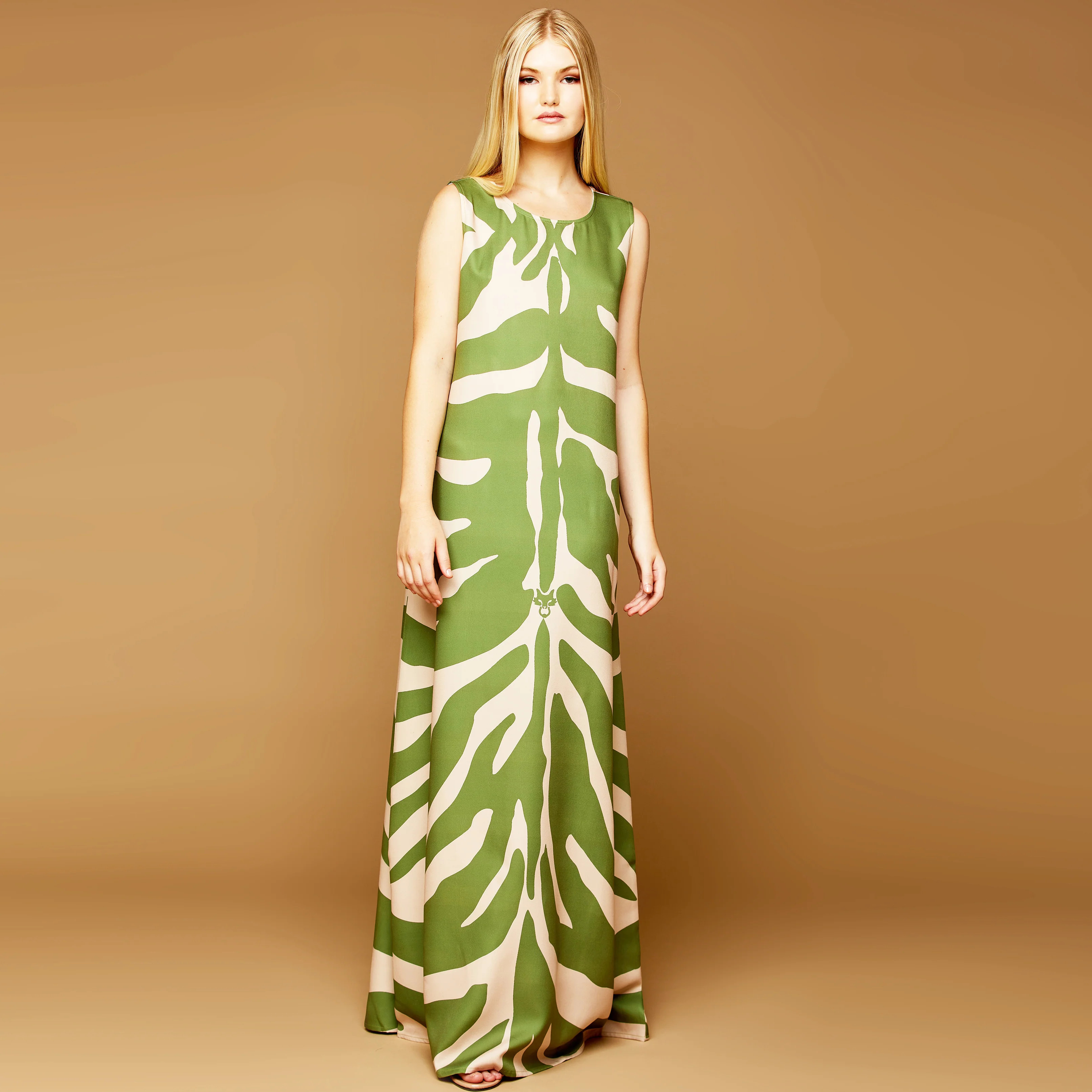 MME. "ZEBRA" Garden Dress - ENVY GREEN | MME.MINK