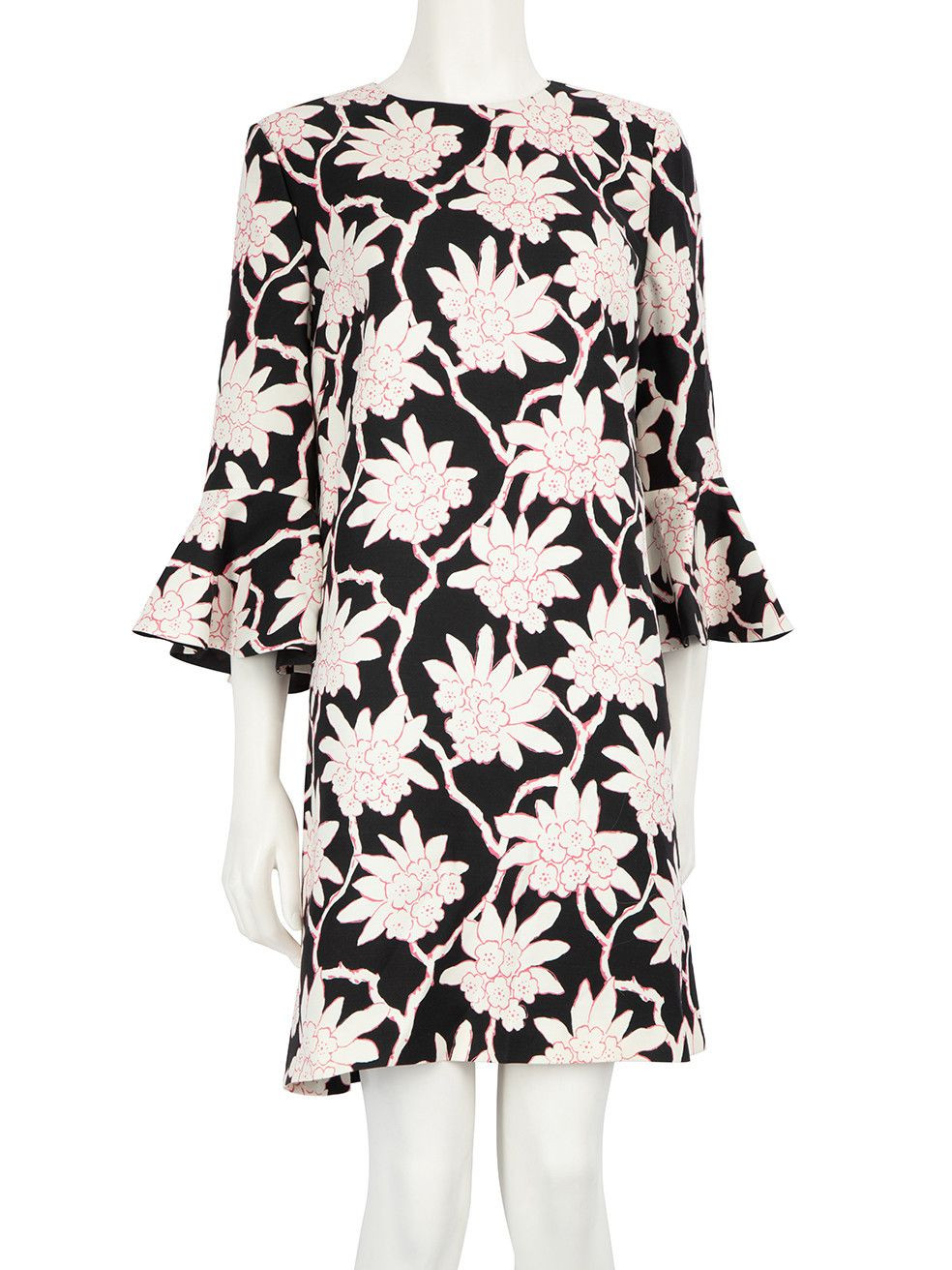 Valentino Black Wool Floral Print Mini Dress | Grailed | Grailed