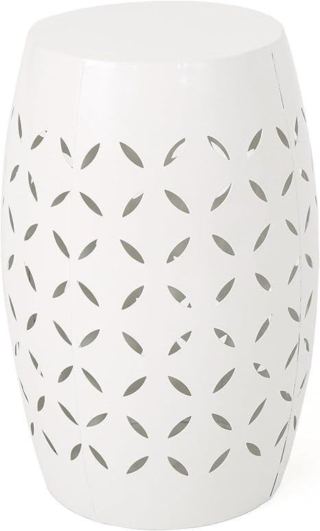Christopher Knight Home Lilac Outdoor 12" Iron Side Table, White | Amazon (US)
