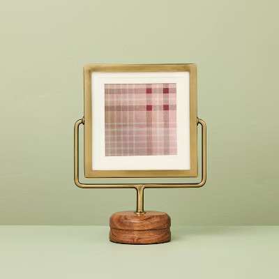3"x3" Brass Frame on Wood Pedestal - Hearth & Hand™ with Magnolia | Target