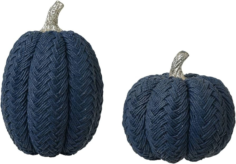 2PCS Blue Pumpkins Fall Decor, Thanksgiving Fake Pumpkins Autumn Table Decorations 6“ | Amazon (US)