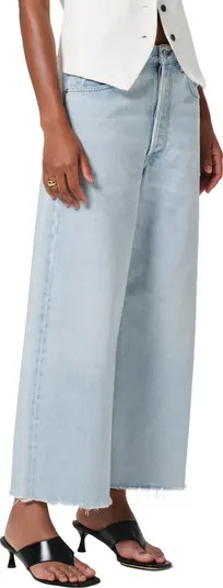 Citizens of Humanity Ayla Raw Hem Crop Wide Leg Jeans | Nordstrom | Nordstrom