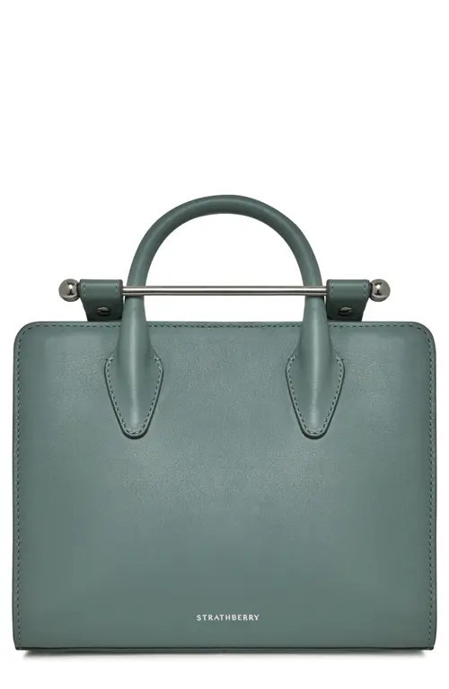 Strathberry Mini Leather Tote in Stone Blue at Nordstrom | Nordstrom