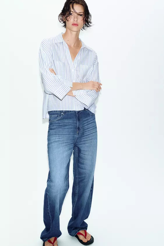 FLOWING LINEN BLEND SHIRT | Zara US