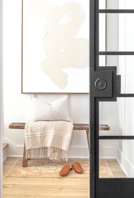 Entryway inspo, vintage bench, swirl art, modern art, entryway decor 

#LTKsalealert #LTKstyletip #LTKhome