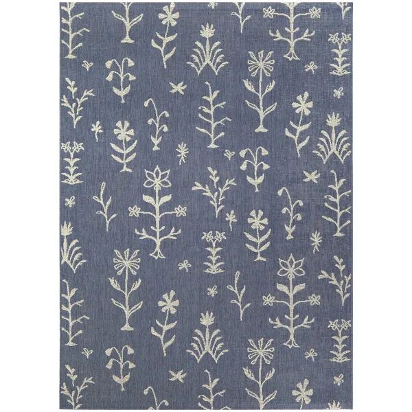 Rosemary Floral Botanical Indoor/Outdoor Area Rug - Overstock - 35411576 | Bed Bath & Beyond