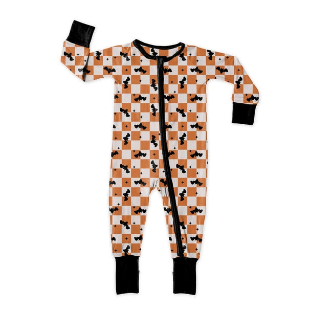 Checkered Bats Bamboo Romper | PEGGI + ME