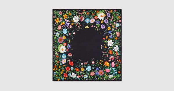 Flora print silk shawl | Gucci (CA)