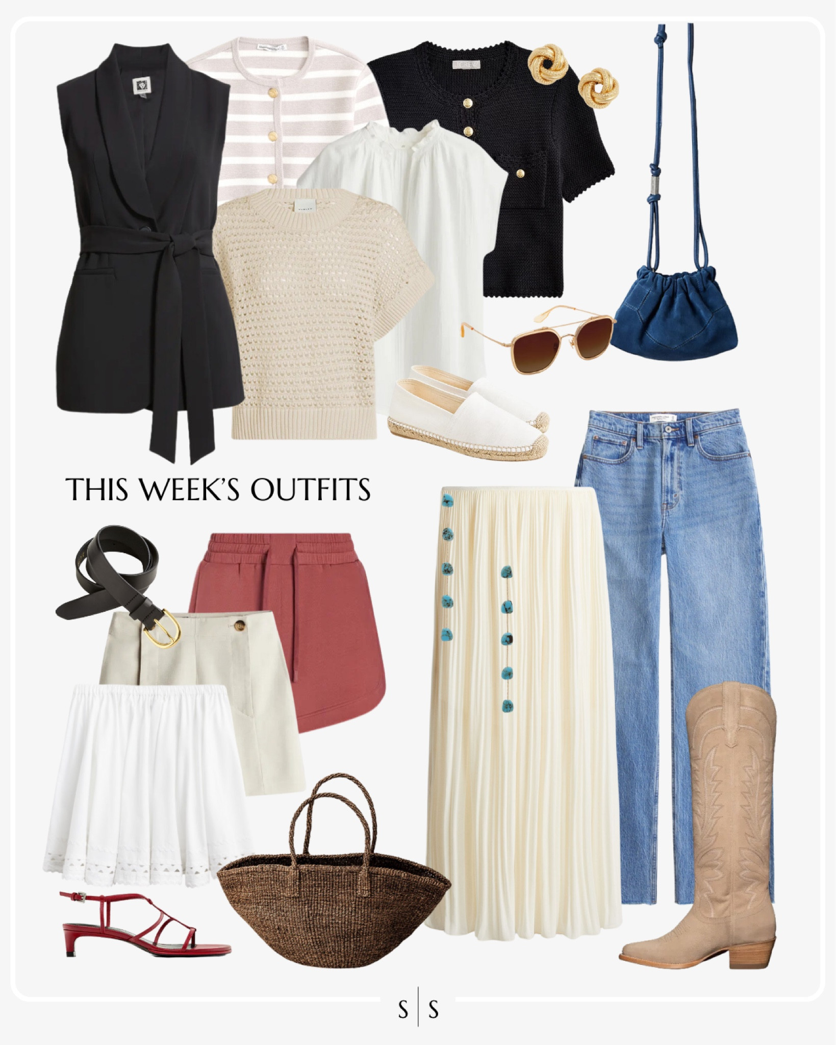 This week’s Summer outfits: a preview of all I’ll be styling the fourth week in July. View the entire calendar on thesarahstories.com ✨

Sleeveless wrap blazer, crochet knit top, lady jacket, pleated skirt, straight jeans, eyelet mini skirt, linen shorts, espadrille flats, Summer accessories 


#LTKStyleTip