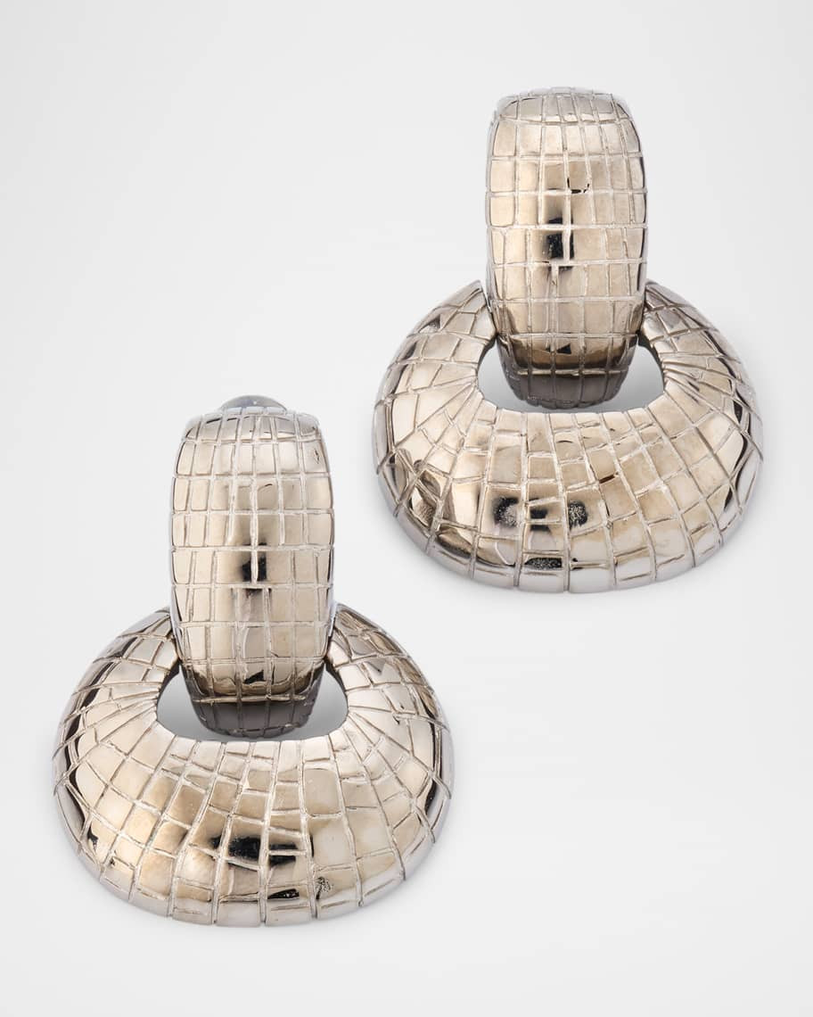 Oscar de la Renta Mosaic Textured Pendant Earrings | Neiman Marcus