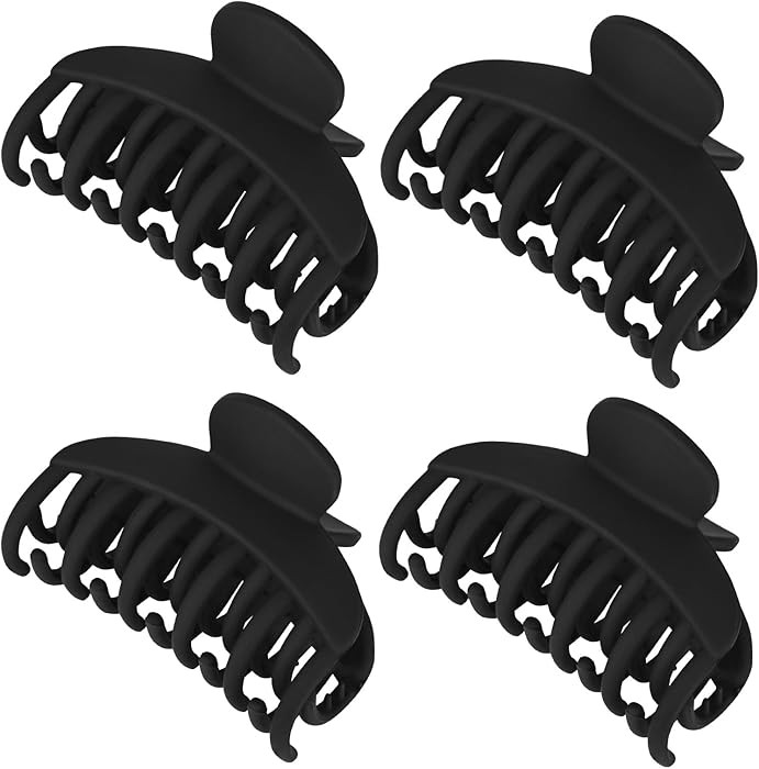 DEEKA 4 PCS 2.5 Inch Hair Claw Clips Double Row Teeth Matte Hair Jaw Clips Hair Barrettes Thick M... | Amazon (US)