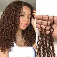 Small Spirals Curly Crochet Human Hair Feather-Line Invisible Knotless Crochet Hair For Women #4 Chocolate Brown Braiding Twist | AliExpress (US)