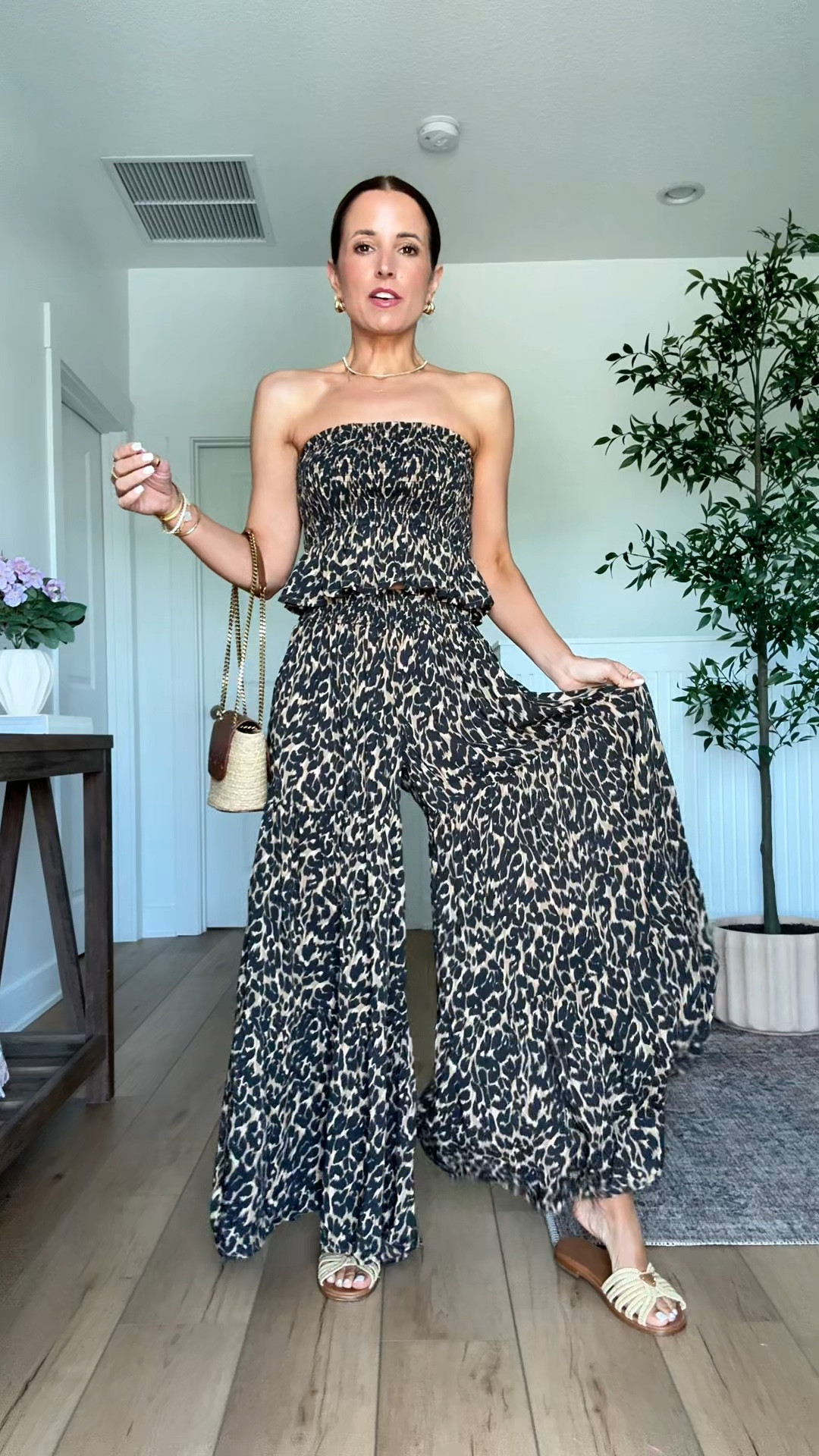 New Aerie matching wide leg pant set - XS in top and XS short in pants. Summer outfit. Beach vacation. Resort wear. Resort outfit. Swimsuit coverup. Prada raffia slides. YSL raffia bag. Festival outfit. Concert outfit. 

#LTKFestival #LTKTravel #LTKootd
