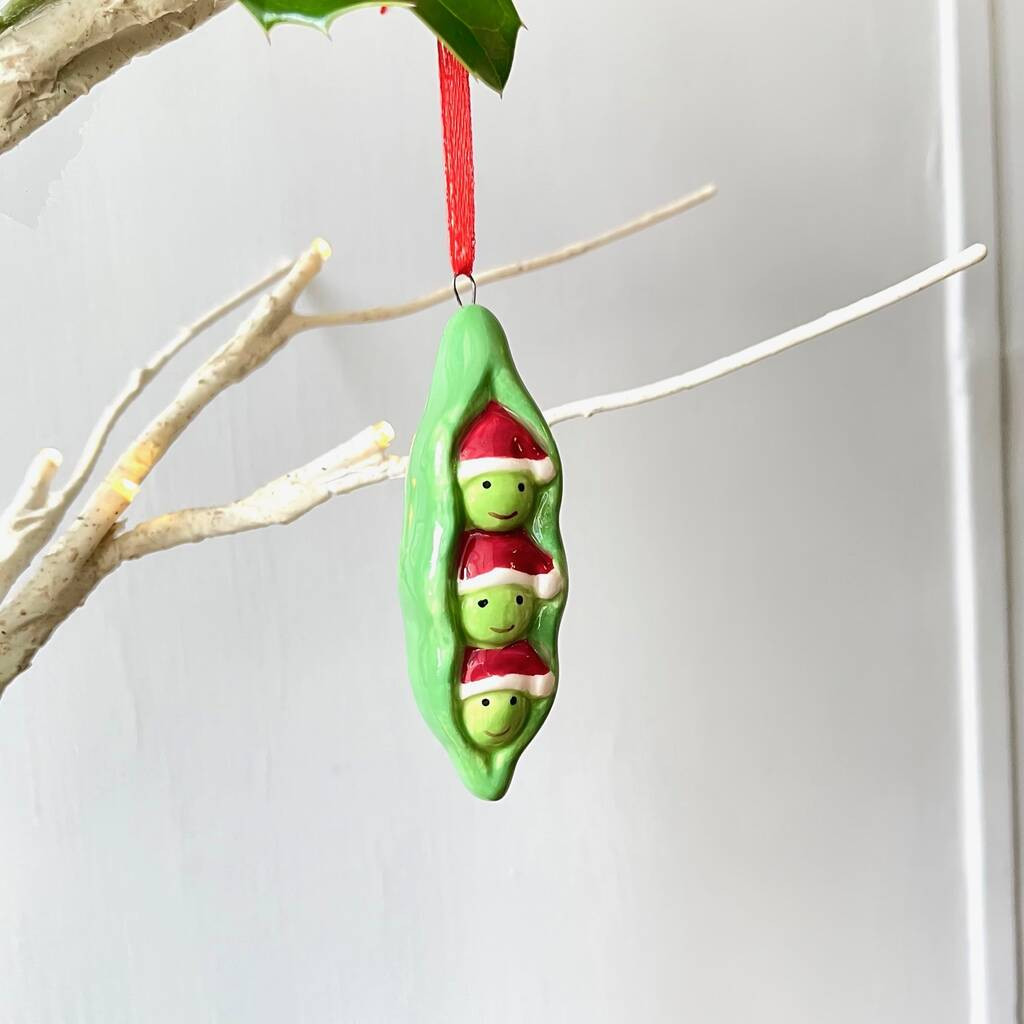 Ceramic Peas In A Pod Christmas Decoration | Not On The High Street