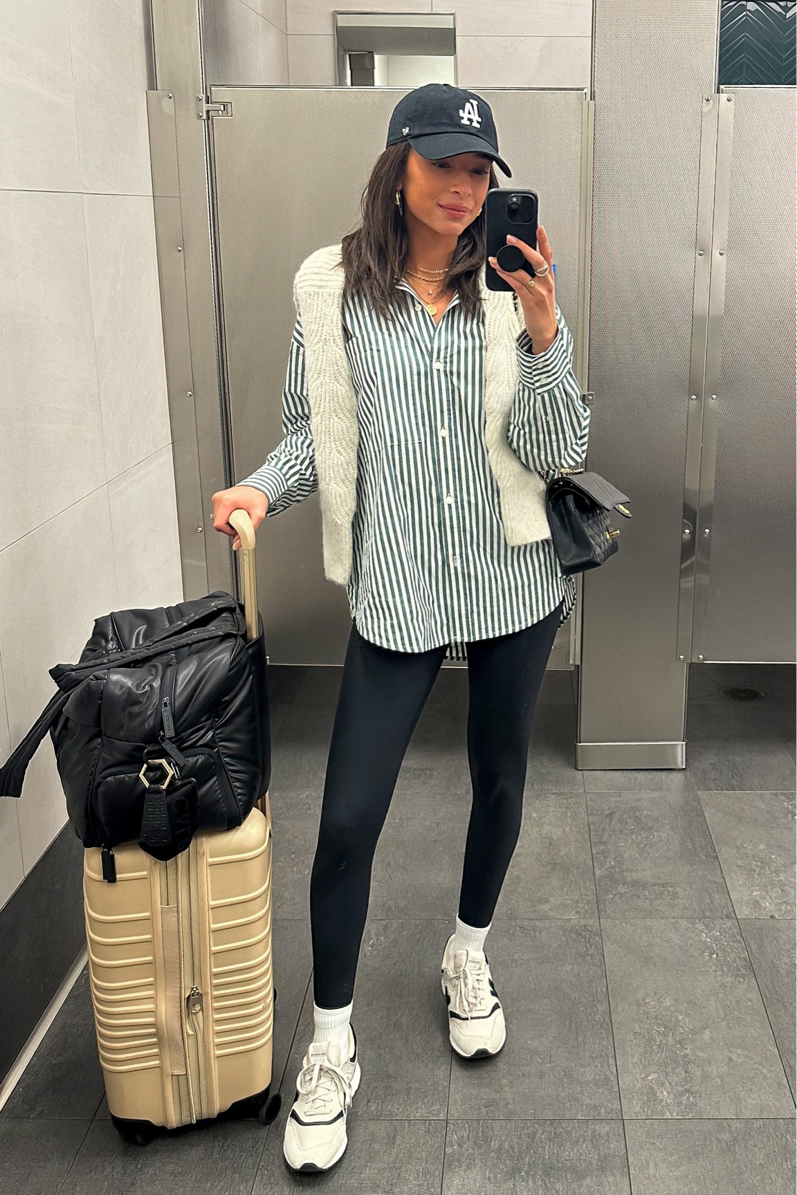 Travel outfit - Small leggings, M striped button down, S cardigan 








Airport outfit
Travel style

#LTKunder100 #LTKstyletip #LTKtravel
