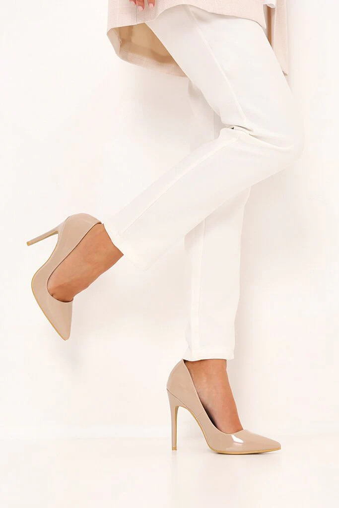 Nude Patent Stiletto Heels | I Saw It First