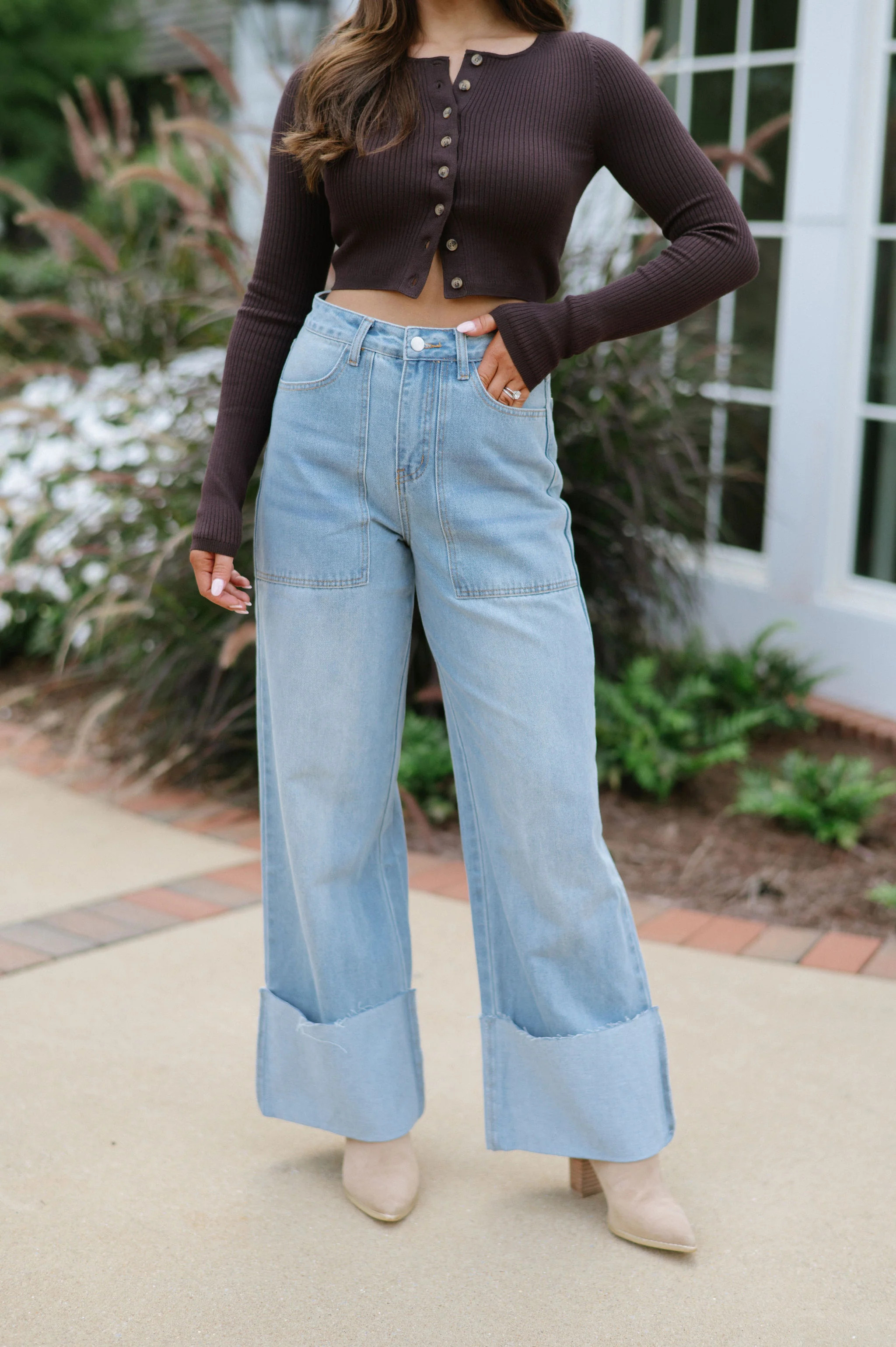 Mia Cuffed Jeans-Light Denim | These Three