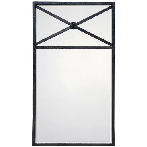 Eric Industrial Loft Dark Grey Burnished Iron Mirror | Kathy Kuo Home