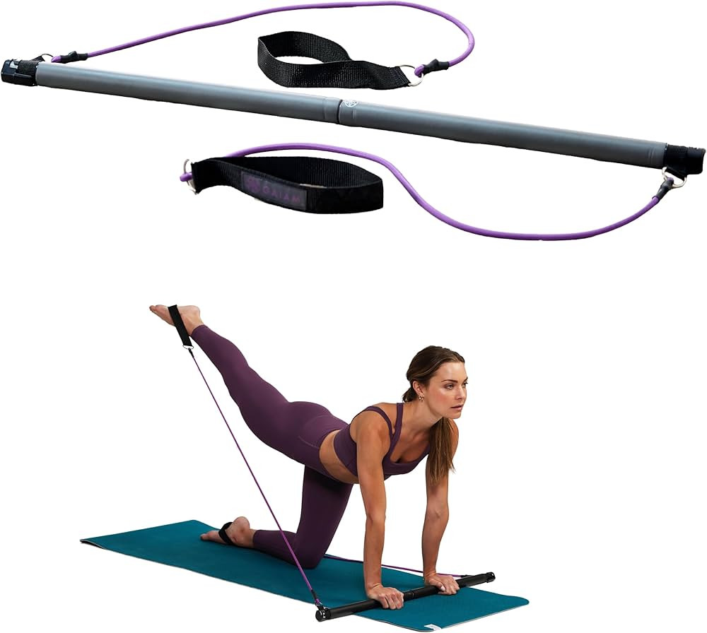 Gaiam Restore Pilates Bar Reformer Kit - Home Fitness Equipment for Total Body Workout - Includes... | Amazon (US)