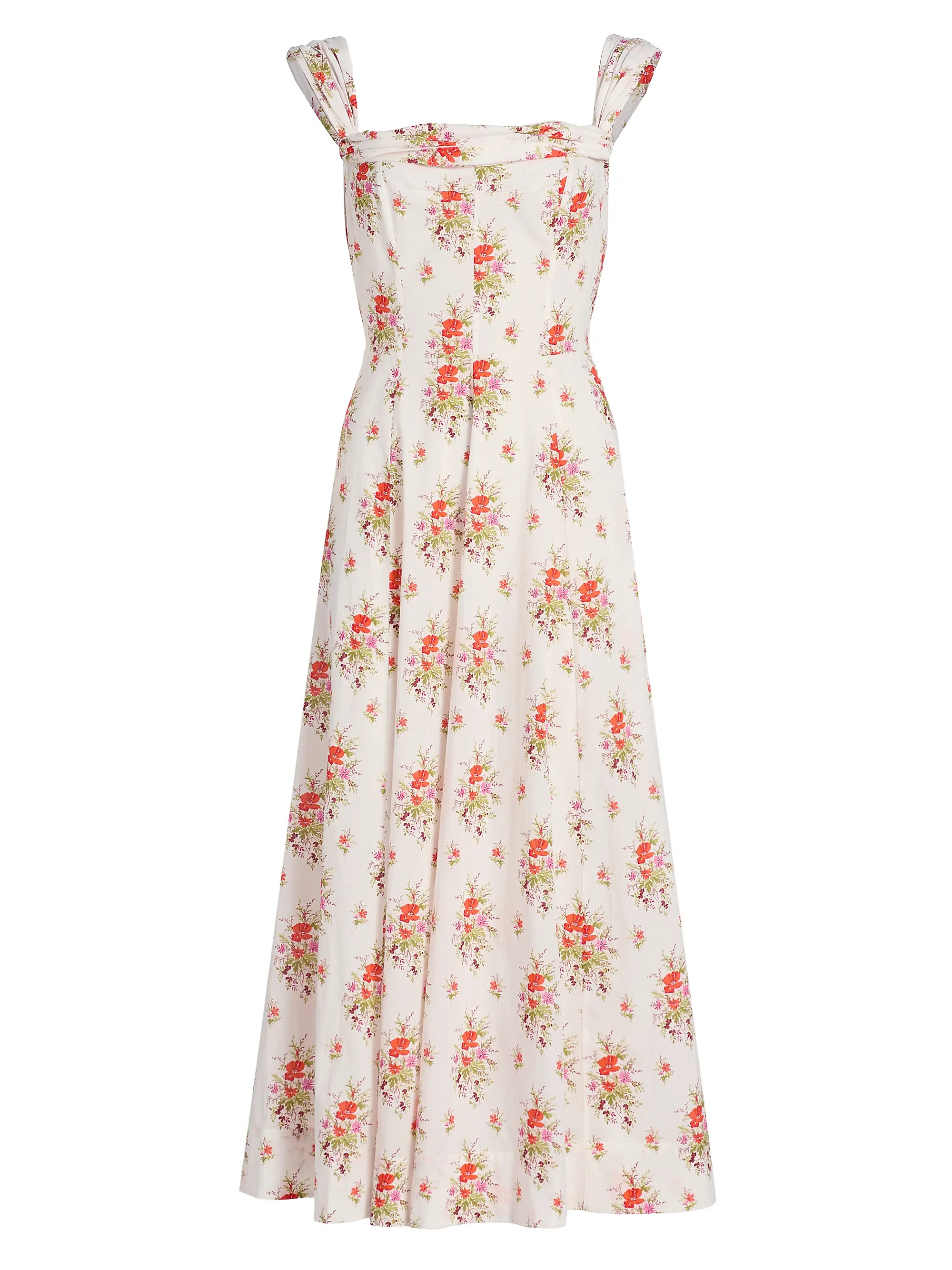 DÔEN Clea Floral Cotton Midi-Dress | Saks Fifth Avenue | Saks Fifth Avenue