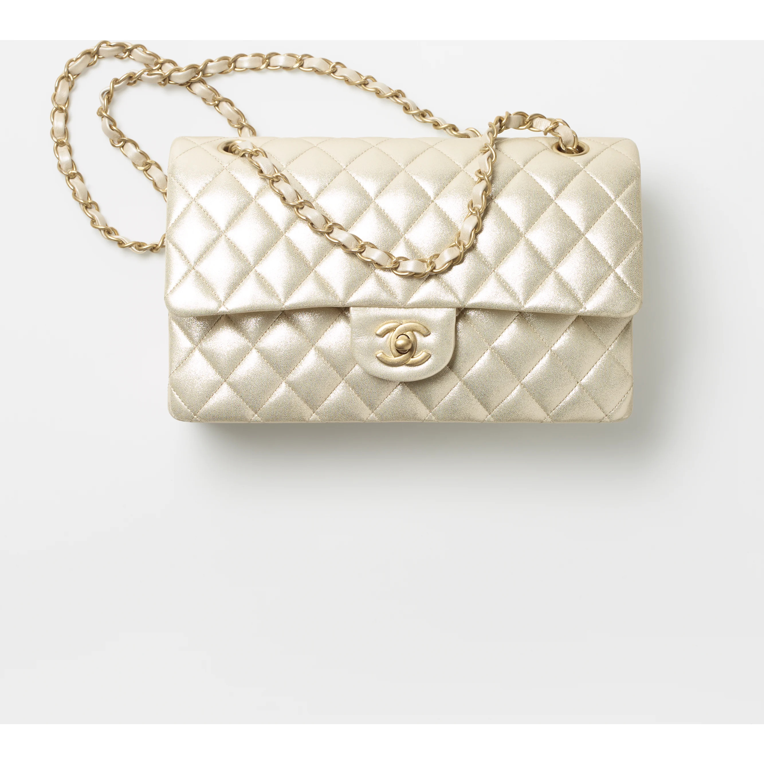 Classic Handbag - Metallic lambskin & gold-tone metal — Fashion | CHANEL | Chanel, Inc. (US)