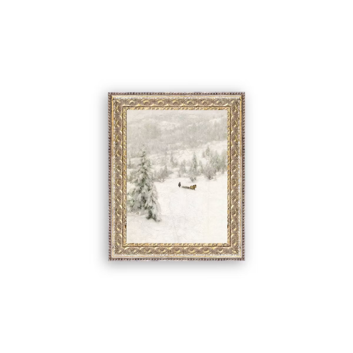 Petal Lane 8"x10" Winter Landscape Fancy Gold Framed Art | Target