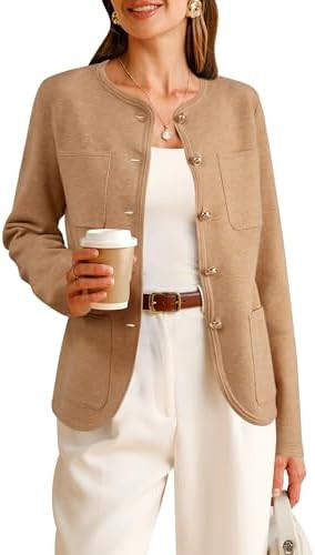 Arach&Cloz Womens Wool Blend Sweater Blazers Business Casual Jacket with Pockets 2025 | Amazon (US)