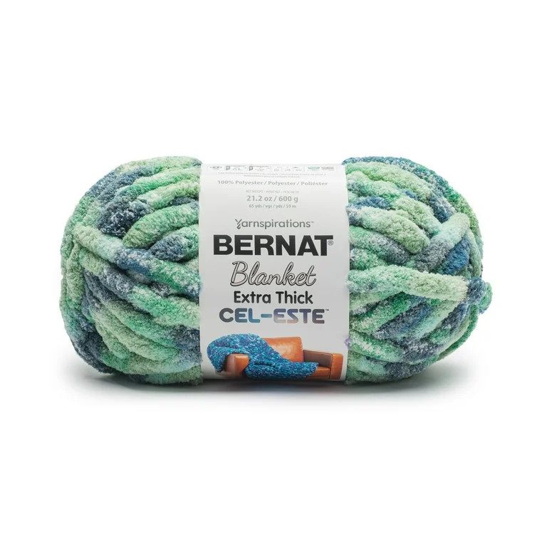 Bernat® Blanket Extra Thick Cel-Este™ #7 Jumbo Polyester Yarn, Celestial Teal 21.2oz/600g 65 Y... | Walmart (US)