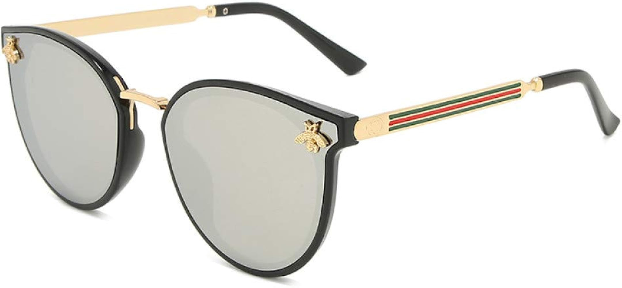 Lady Cat Eye Sunglasses Women Men Vintage Small Bee Frame Mirror Sun Glasses For Female UV400 | Amazon (US)