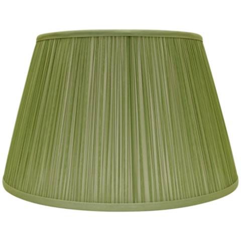 Green Silk Empire Shirred Lamp Shade 10x14x10 (Spider) | LampsPlus.com