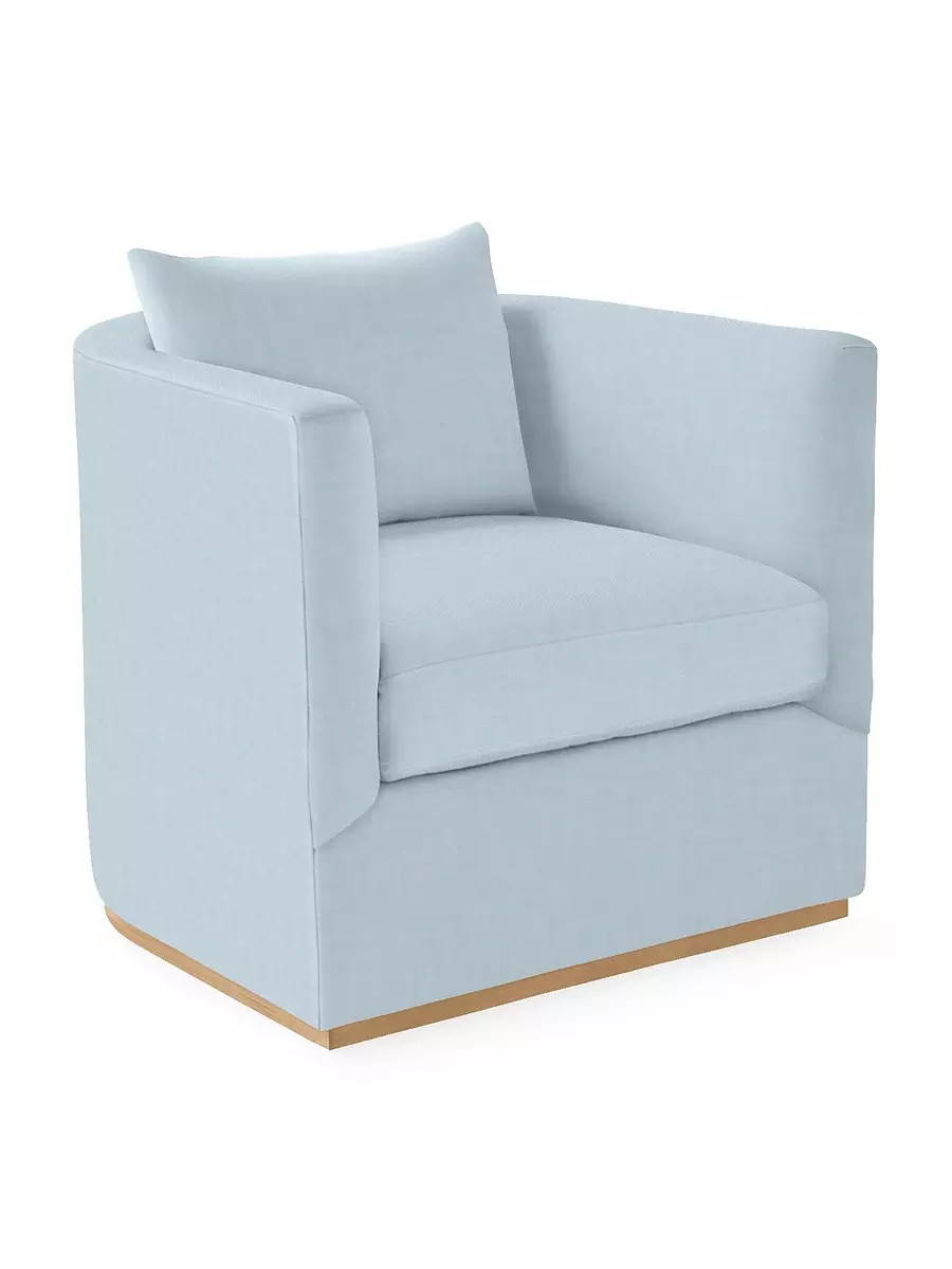 Parkwood Swivel Chair - Perennials Basketweave | Serena and Lily