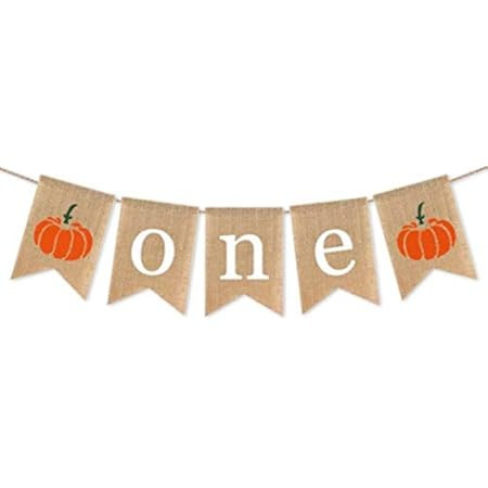 Rainlemon Jute Burlap Pumpkin One High Chair Banner Fall Thanksgiving Boy Girl 1st Birthday Party Hi | Amazon (US)