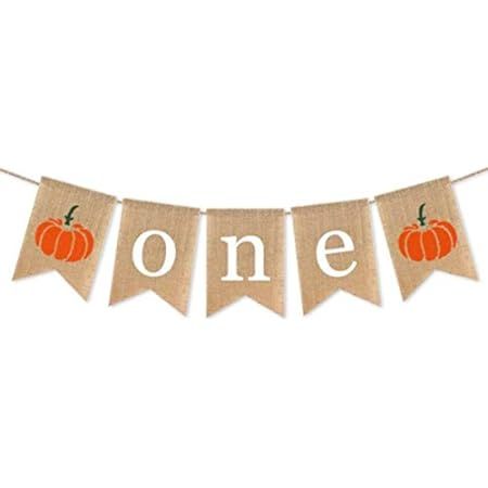 Rainlemon Jute Burlap Pumpkin One High Chair Banner Fall Thanksgiving Boy Girl 1st Birthday Party Hi | Amazon (US)