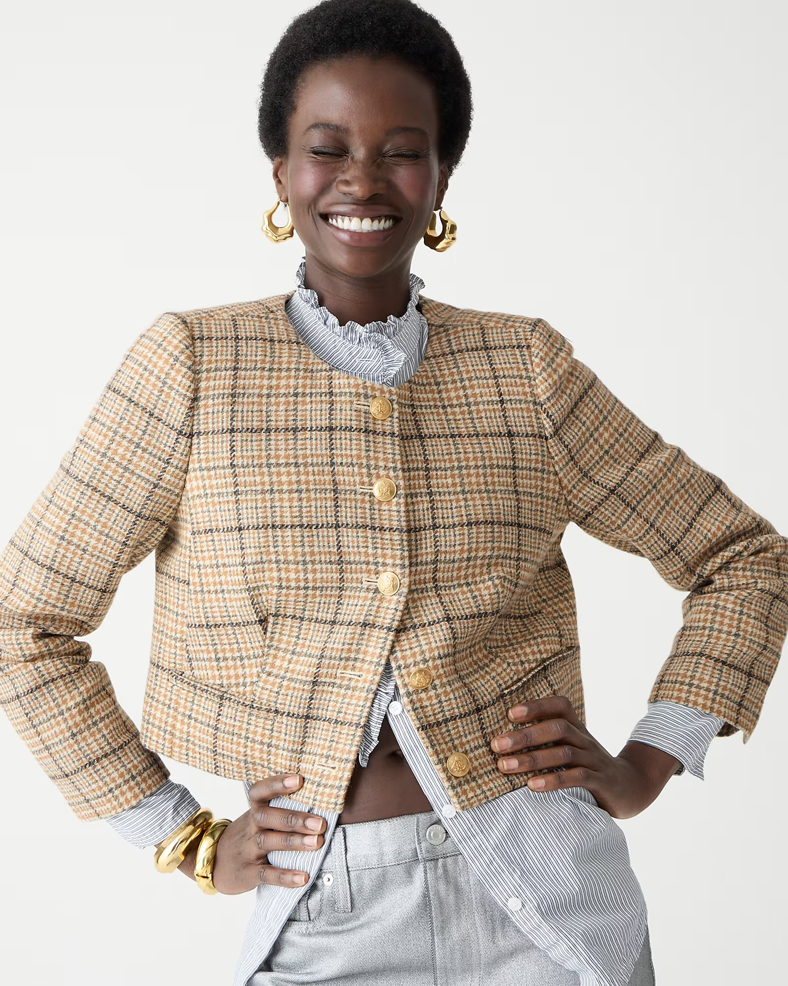 Louisa lady jacket in plaid English wool | J. Crew US
