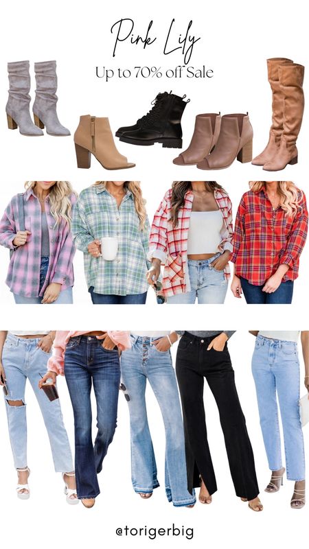 Pink Lily clearance sale happening now. Be sure to check it out. #0 #Fall #Jeans #Shacket #Flannel #Boots.

#LTKstyletip #LTKsalealert #LTKshoecrush