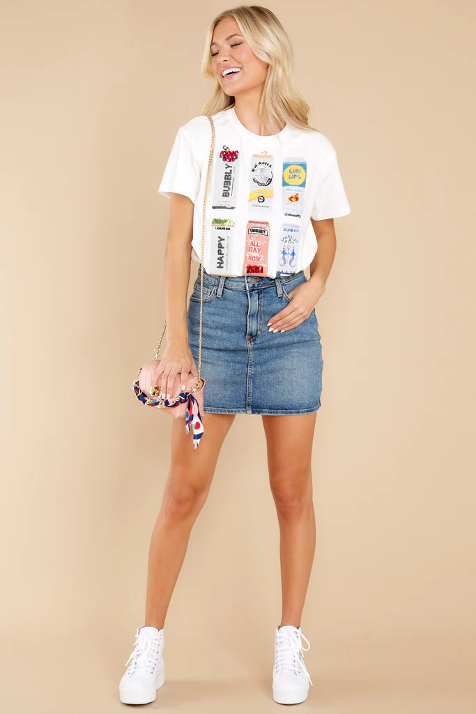 Seltzer White Tee | Red Dress 