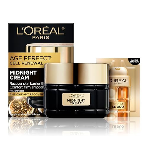 L'Oreal Paris Age Perfect Anti-Aging Midnight Cream 1.7 Oz + Serum Sample | Face Moisturizer with Vitamin E and Antioxidants, Non-Greasy Night Face Cream, Reduces Wrinkles and Firms Skin | Amazon (US)