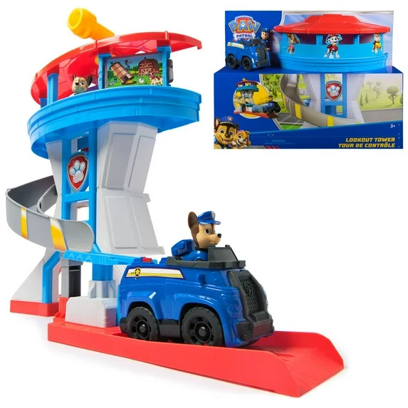 PAW Patrol Lookout Tower with 2 Chase Action Figures, Vehicle & Launcher, for Kids 3+ | Walmart (US)