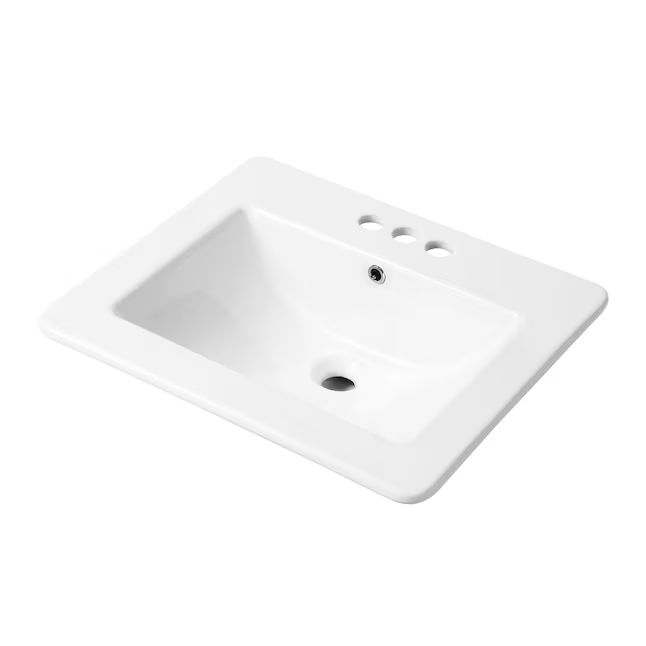 allen + roth White Drop-In Rectangular Traditional Bathroom Sink (21.26-in x 18.5-in) | Lowe's