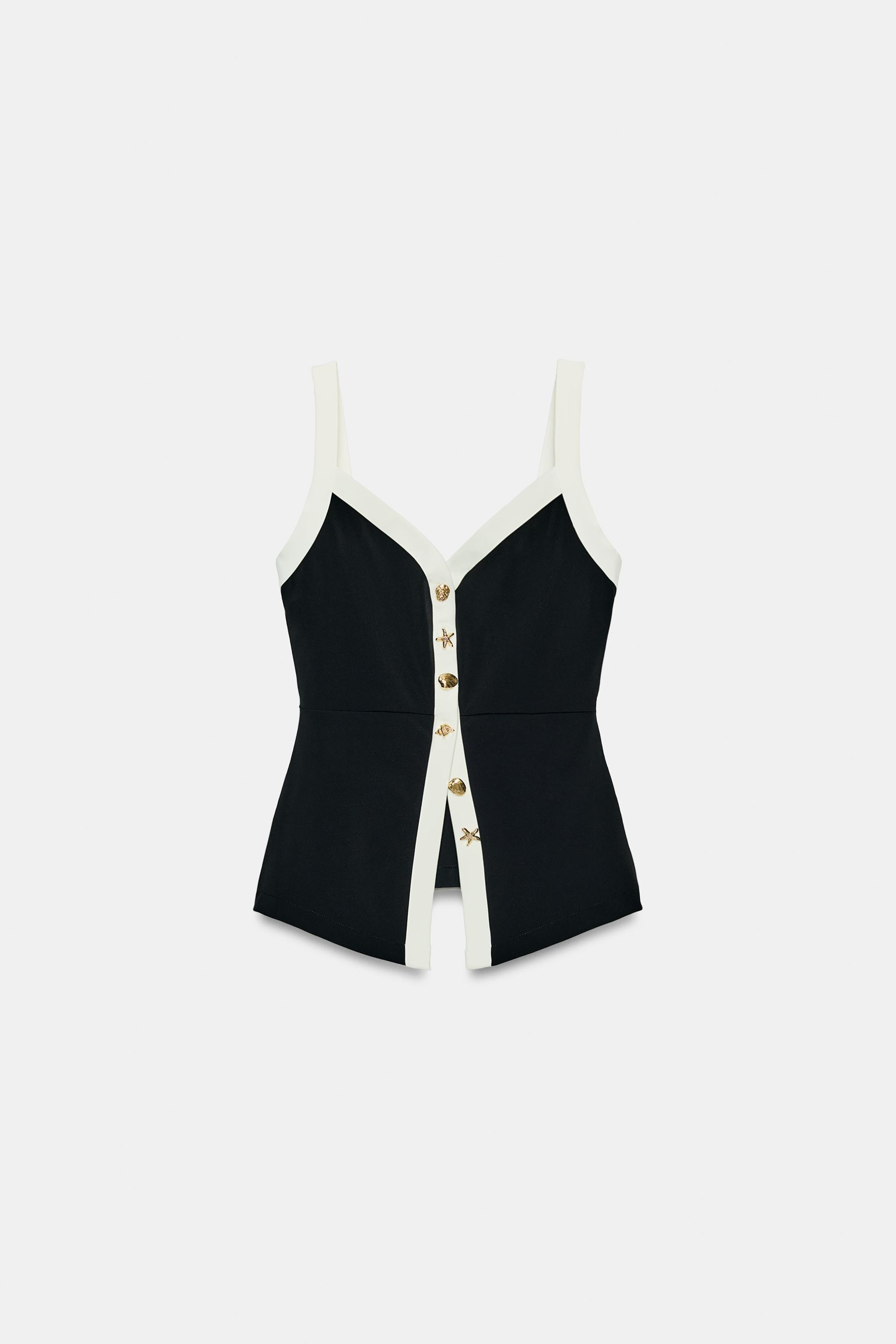 CONTRAST BUTTON TOP | Zara US