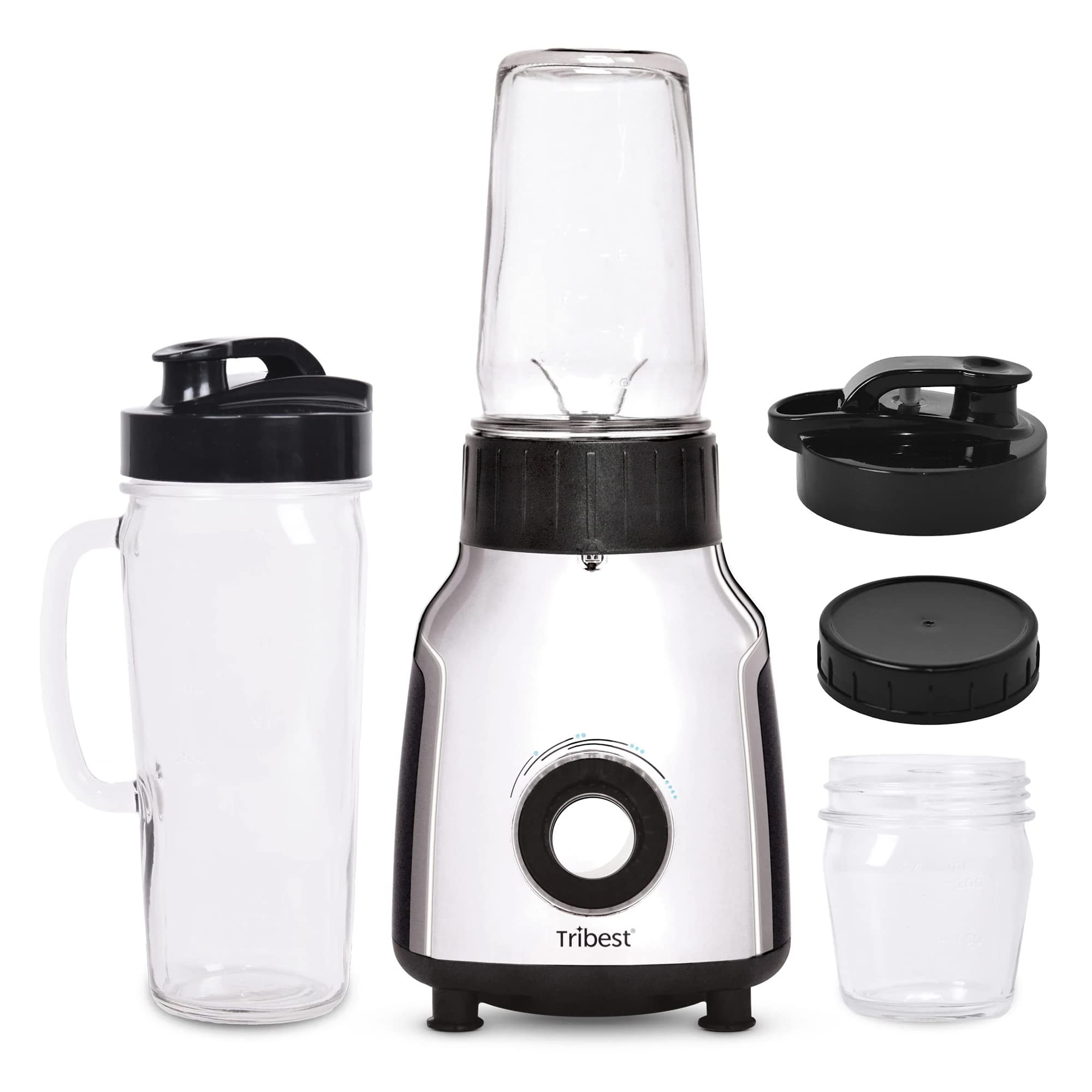 Tribest PBG-5050-A Portable Blender for Shakes and Smoothies with Glass Blender Cups, Chrome | Amazon (US)