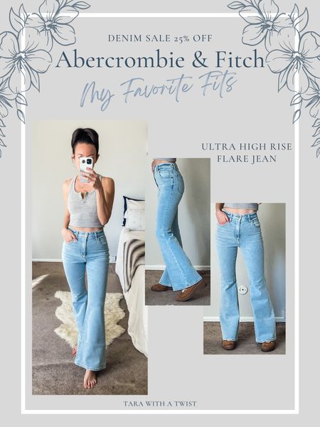 Denim Sale! 25% off, free shipping with jeans purchase, and use DENIMAF for an extra stacked discount! Almost everything else is 15% off!

Size down in length, usually 25R but wearing 25 Short in light wash. Worn with & without heels for length reference. 

Abercrombie and Fitch. Abercrombie jeans. Abercrombie sale. 

#LTKFind #LTKsalealert #LTKunder100