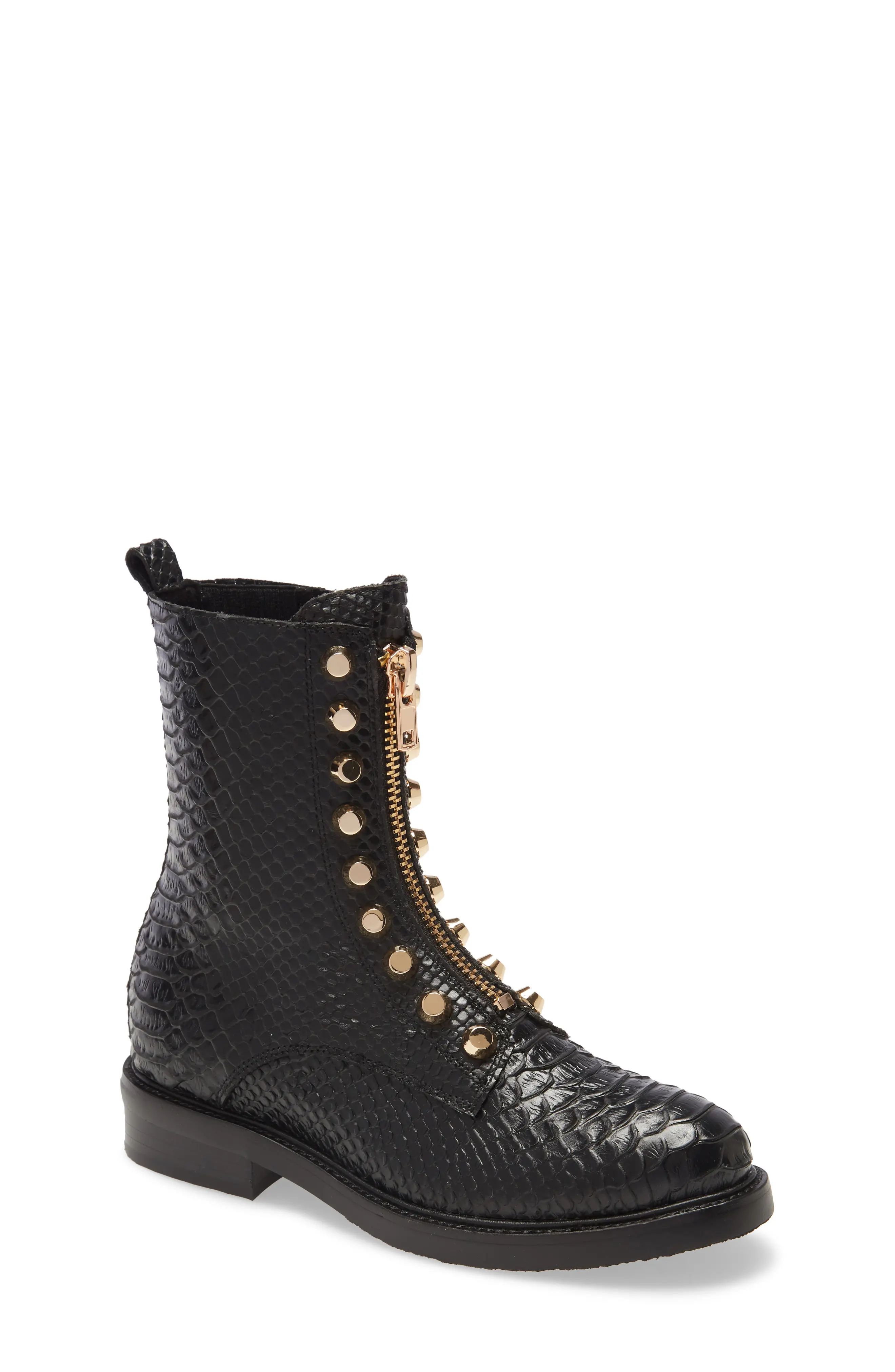 Women's Jeffrey Campbell Tonette Studded Zip Boot, Size 6.5 M - Black | Nordstrom