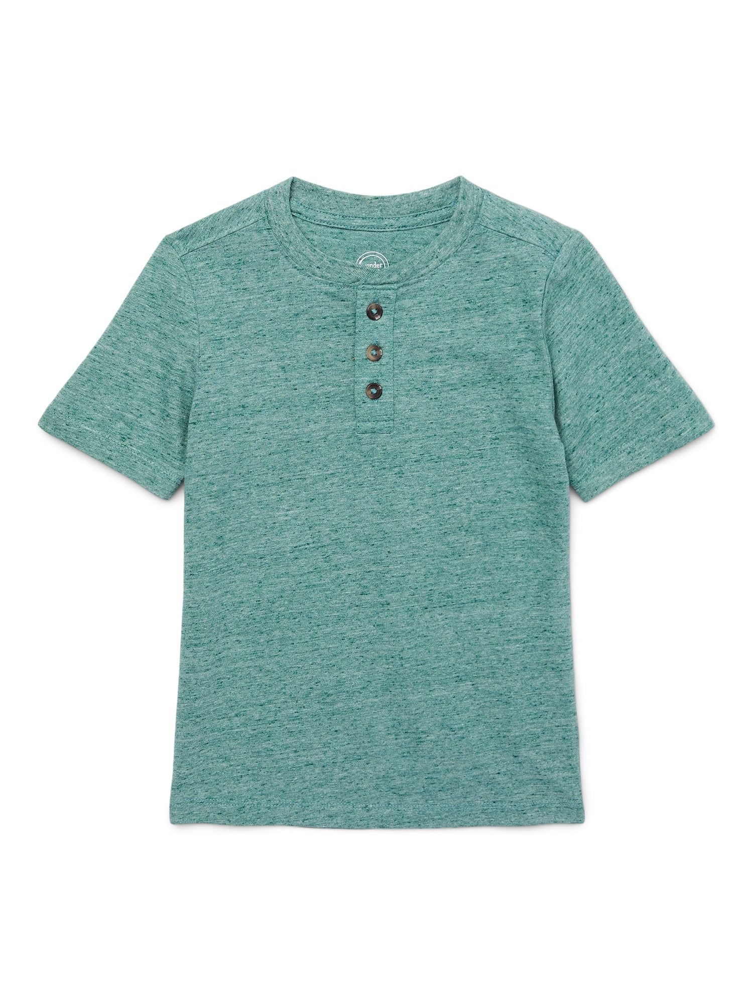 Wonder Nation Boys Henley T-Shirt with Short Sleeves, Sizes 4-18 & Husky | Walmart (US)