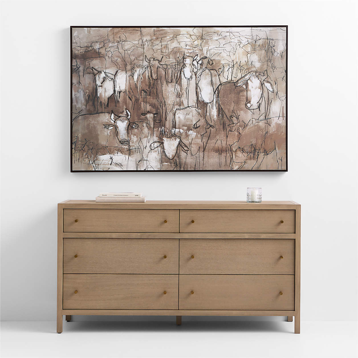 "Graze" by Kichael Bonofiglio 41" x 21" Framed Wall Art Print | Crate & Barrel | Crate & Barrel