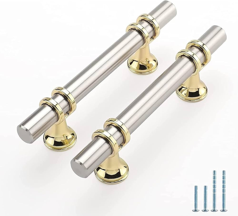 Haliwu 10 Pack Brushed Nickel Cabinet Pulls, Cabinet Handles Brushed Nickel, Barrel Cabinet Handl... | Amazon (US)