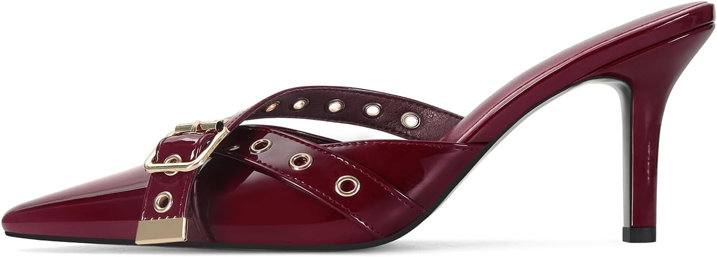 Dsevht Black Kitten Heels for Women Pointed Closed Toe Dressy Bow Heel Vintage Heeled Mules Sexy ... | Amazon (US)