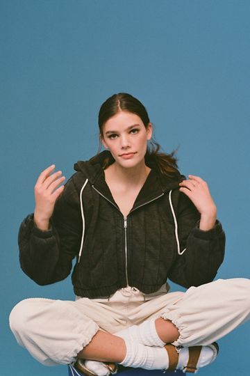 UO Khloe Quilted Hoodie Jacket | Urban Outfitters (US and RoW)
