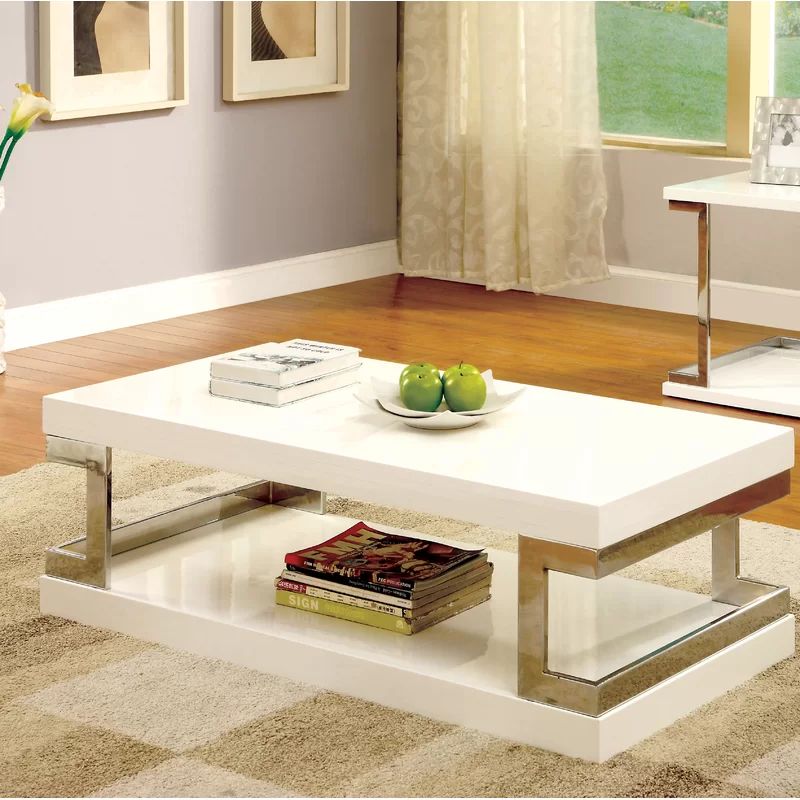 Wright Floor Shelf Coffee Table with Storage | Wayfair North America